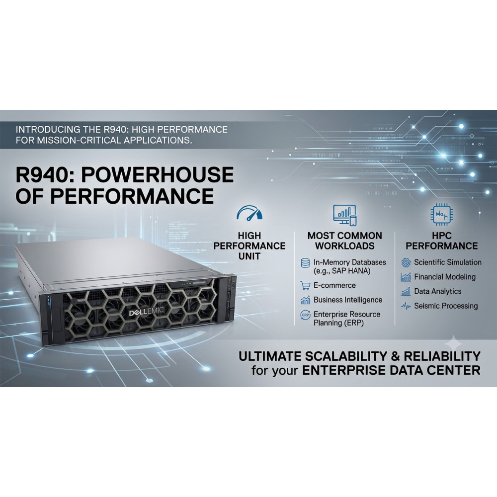Dell PowerEdge R940 NVMe 4x Xeon Platinum 8268 3 TB RAM 2x 240GB 8x 3.2TB NVMe